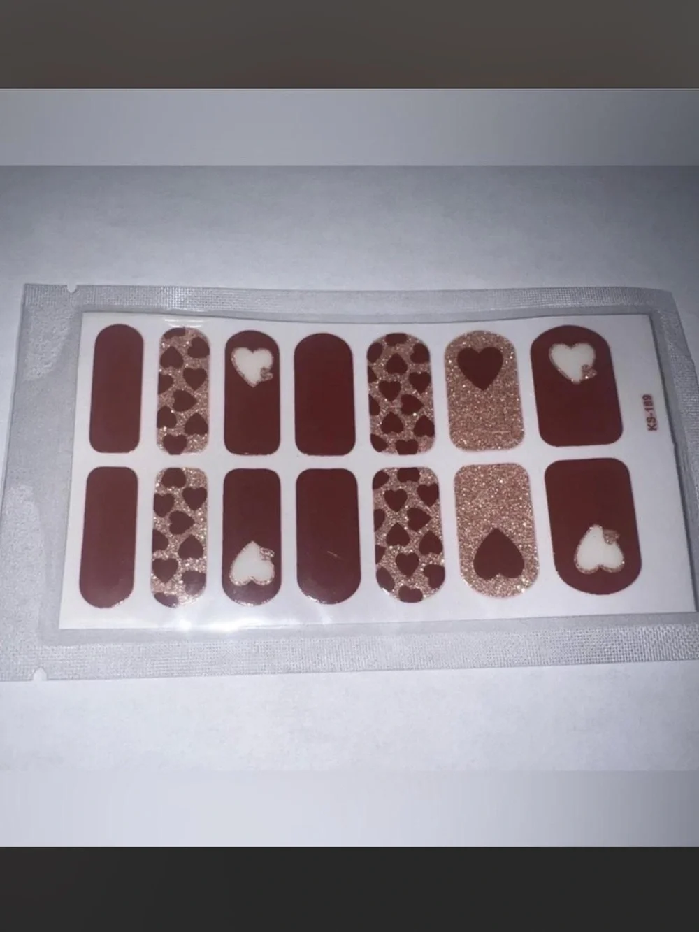 $1 brown and Gold Heart Nail Wraps $1 WITH ANY $10 ORDER OR MORE